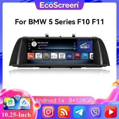 10,25'' ISP 8+128GB GPS Car Stereo Android Carplay 4G WIFI FÜR BMW 5er F10 F11