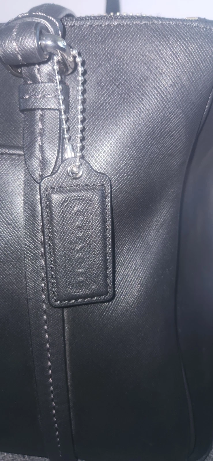 Borsa Coach Peyton F25669 Jordan in pelle nera con doppia zip doppio manico