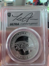 2025 PCGS Gem PL NFL 1 Oz Silver Terrell Suggs Autograph Celebrity Mint 80.00 per troy oz