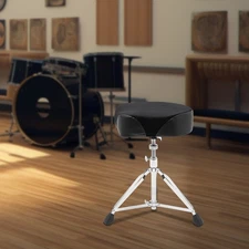Height Adjust Black Drum Throne Thick Padded Seat Drummers Stool Guitar Chair