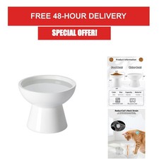 LoeJan Elevated Cat Food and Water Bowls Set - Anti-Vomit Ceramic Bowls