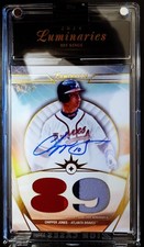 CHIPPER JONES-2024 Topps Luminaries (#1/15) 3-COLOR PATCH/JERSEY/AUTO - 1/1 Type