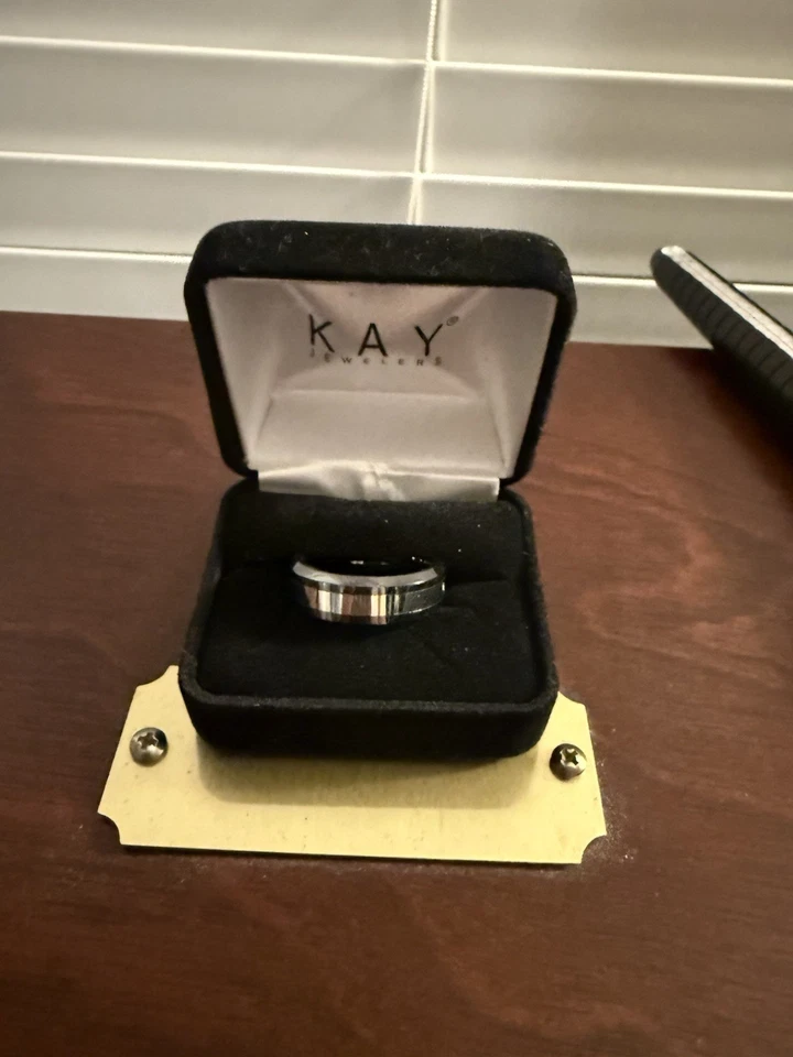 Black Ring Diamond Men Adore 1/6 Diamond and Stainless Steel/Ceramic Band Sz 10 - Image 4 of 4