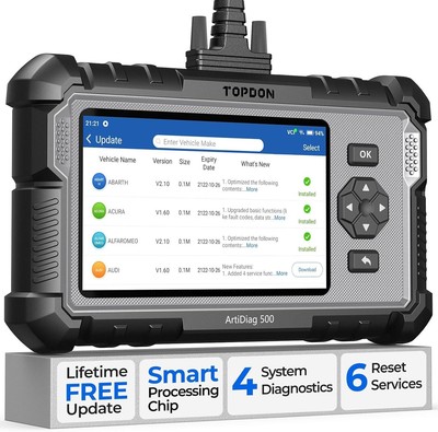 TOPDON AD500 S OBD2 Scanner, 6 Reset Services, Motor/ABS/SRS/Getriebe