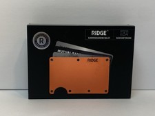 The Ridge Slim RFID Blocking Wallet in Basecamp Orange  NEW. Open Box