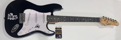 #ad #ad MARK HOPPUS SIGNED BLACK ELECTRIC GUITAR BLINK 182 JSA COA $479.99