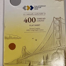 California Design den Light Gray Flat sheet Queen Size.  400 Thread Count NEW