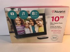 Aluratek 10  slim digital photo frame with Remote Control,8GB Memory,Music,NEW 