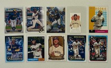 Jackson Chourio RC Lot of 10! Bowman Chrome, Refractor, Topps, Mini! BREWERS