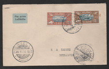 ICELAND 1930 FIRST FLIGHT PINGUELLIR TO REYKJAVIK FRANKED SCOTT #C4-C5