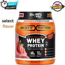 Body Fortress Super Advanced 100% Premium Whey Protein Powder, Strawberry, 1.78l