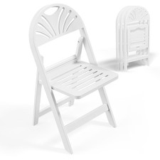 White Resin Plastic Folding Chair Foldable 350 lbs Weight Capacity 4 Pack