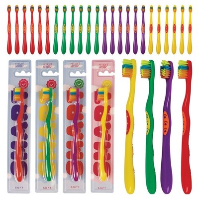 SmartSmile 72 Pcs Bulk Kids Toothbrushes Individually Wrapped - Assorted Colo...
