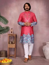 Men Kurta Set Pakistani Kurta Pyjama Indian Ethnic Suit Sherwani Style Wedding