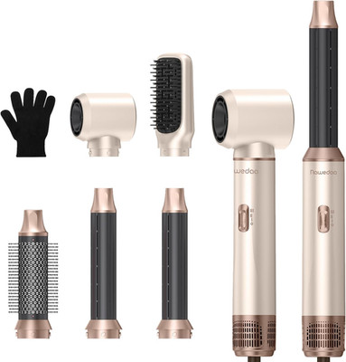 5-In-1 Hair Dryer Brush, Hot Air Styler with Curling Attachments