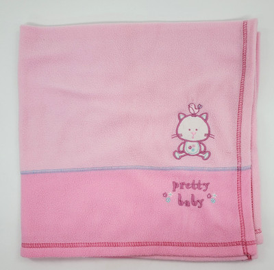 Cutie Pie Pink Kitty Cat Pretty Baby Fleece Stitched Trim Girl B16
