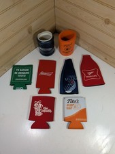 Koozie Can & Bottle Cooler Holders Variety Of 8 Beer & Vodka Logos