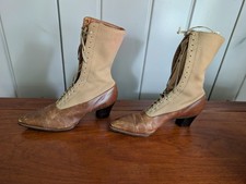 Vintage Leather and Felt Women's Shoes Victorian from Geuting's in Philadelphia