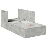 Aufbewahrungsbett Bettgestell Mit Bettkasten 90X200 Cm Beton Grau Holzwerkstoff