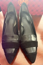 Tory Burch Black Pointed-Toe Kitten Heel Size 9