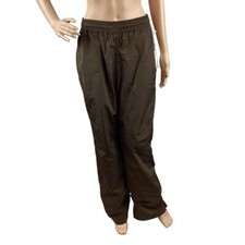Good American Wide Leg Track Pant Mocha Brown Elastic Waist Size M