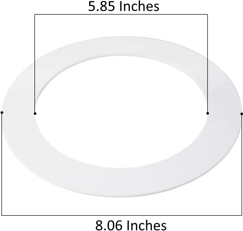 12-Pack Of 6-Inch Oversized White Goof Rings / Trim Rings For Recessed Can Lights