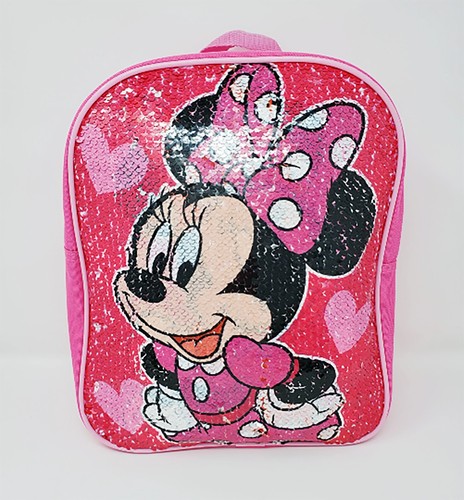 Pink Minnie Mouse sequin backpack, Reversible sequin backpack - Picture 3 of 5