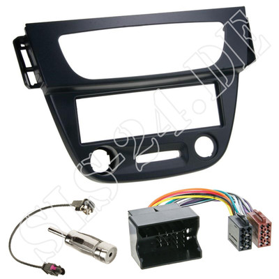 RENAULT MÉGANE III FLUENCE ab08 DIN Radioblende schwarz ISO Adapter Antenne SET