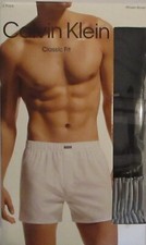 Image of 3 GENUINE CALVIN KLEIN GRAY RED BLACK COTTON BLEND WOVEN BOXER SHORTS UNDERWEAR