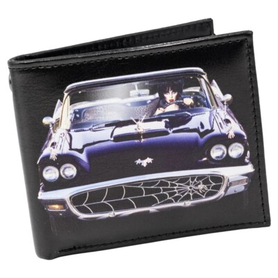 Kreepsville 666 Elvira Mobile Macabre Black Bifold Wallet Vegan Leather Card ID