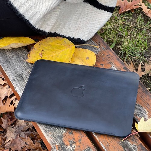 Funda de cuero para 13 Macbook Air 13,6 pulgadas / 13 Macbook Pro 2018-2025 vertical - Imagen 8 de 20