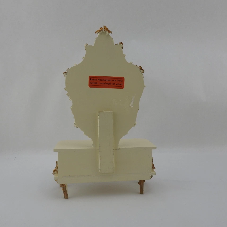 Vintage German Dollhouse Furniture White Gold Dresser Mirror Spielwaren Szalasi - Image 3 of 4