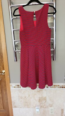 Express Women's Dress Fit Flare Red/Navy Blue Stripe Sleeveless small | eBay Express Women's Dress Fit Flare Red/Navy Blue Stripe Sleeveless small | eBay