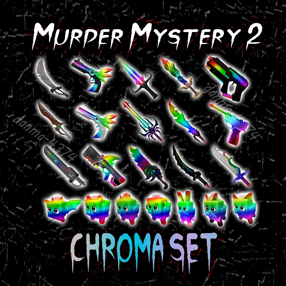 Murder Mystery 2 Chroma Set 15 Items + 7 Pets