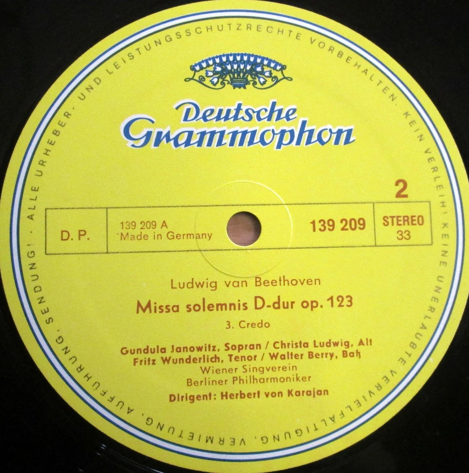 DG 2707 030 Beethoven Missa Solemnis Janowitz Karajan 2xLP NEAR MINT Germany - Image 3 of 4