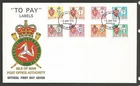 ISLE OF MAN 1975 POSTAGE DUE SET on UNADDRESSED FIRST DAY COVER