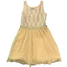 Elisa B. - Gold Sparkly Girls Dress - Size 12