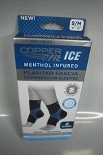 Copper Fit ICE Menthol Infused Compression Plantar Fascia S/M - NEW