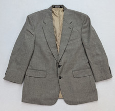 Lands' End Men's Blazer Jacket Sport Coat Size 44R Gray Herringbone 100 Wool