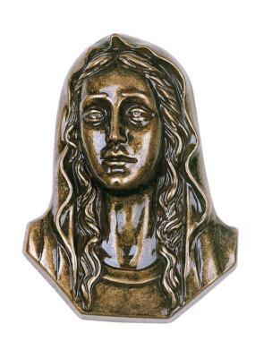Targa con bassorilievo in bronzo per lapide - Statua della Pietà
