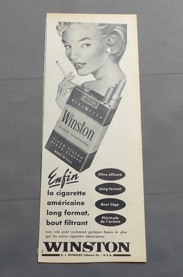PUB PUBLICITE ANCIENNE ADVERT CLIPPING 060617 / CIGARETTE LONG FILTRANT  WINSTON