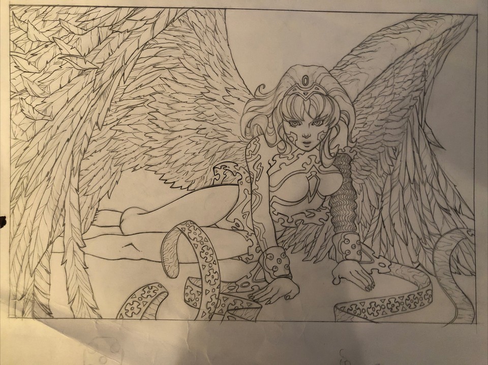 Manga Style Archangel? 2 Original Cover by Scott James Comic Art