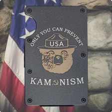 Engraved In USA, Smokey Kamunism, RFID Blocking Slim Wallet Patriot, Minimalist 