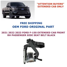 2021 2022 2023 Ford F-150 EXTENDED CAB front right side seat belt BLACK