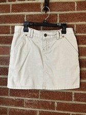 Old Navy Women s Juniors Skirt Mini Cargo Corduroy Cream 0