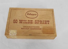Vintage wood cigar box Velasques Wild spirit  with tax stamp   Nice condition