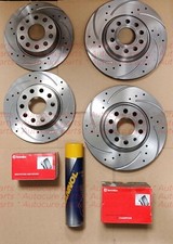 PER VW GOLF MK5 FSi TSi GTi TDi SDI DISCHI FRENO ANTERIORI POSTERIORI FORATI + PASTIGLIE BREMBO