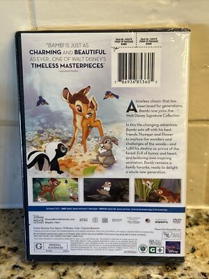 Bambi (DVD, 2017) Signature Collection Full Screen -Factory Sealed