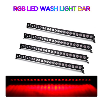 1-4PCS RGB 24LED Wall Wash Light Strobe DMX Stage DJ Beam Light Party Show Light