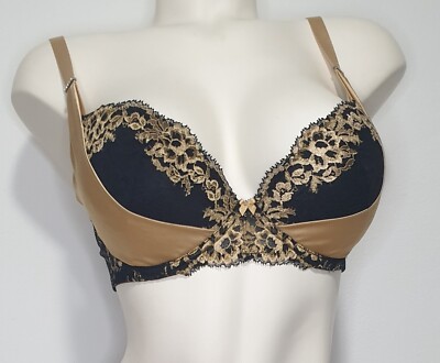 Aubade Push Up mit herausnehmbaren Kissen, Farbe Schwarz/Gold, Größe 75E